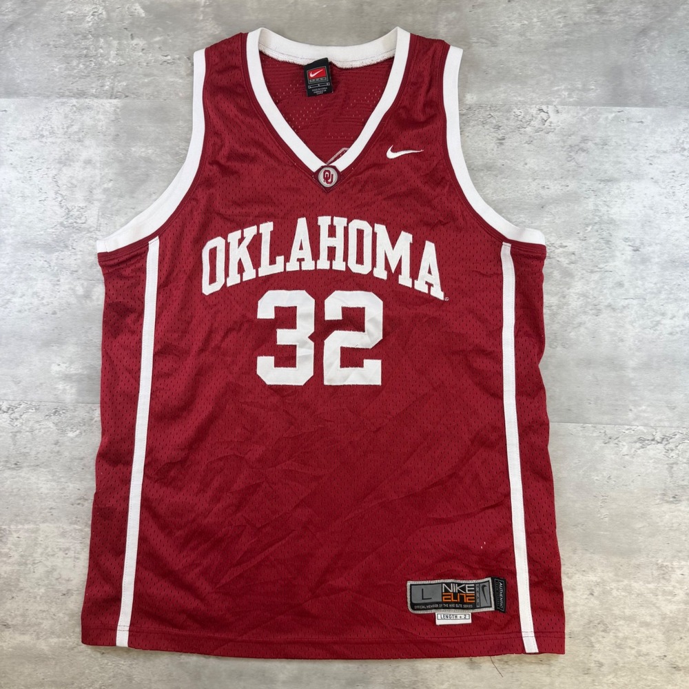 Nike Oklahoma Sooners Basketball Jersey Mens Large Crimson White #32 Nike Elite